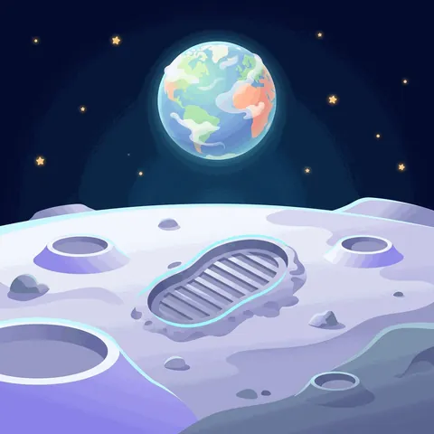 A footprint on the Moon with Earth in the sky.