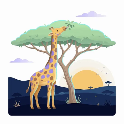 A giraffe eating leaves from the top of a tree.