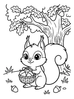 Colouring page preview: Fıstık's acorn basket