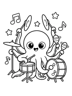 Colouring page preview: Ritim's band