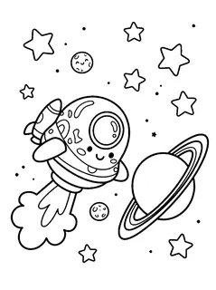 Colouring page preview: Piko's spaceship