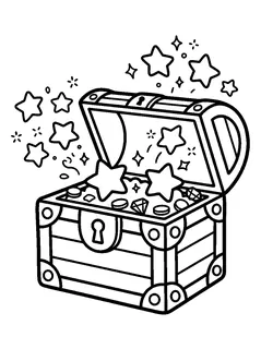 Colouring page preview: Treasure chest