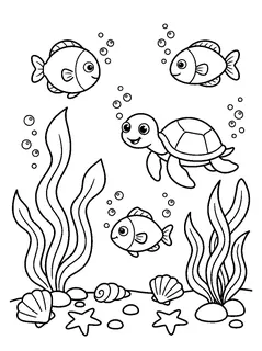 Colouring page preview: Under the sea