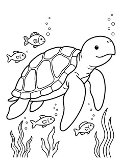 Colouring page preview: Loggerhead turtle